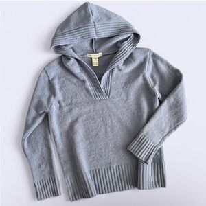 Colorado Clothing Soft Blue Knit Hoodie Sweater V Neck Pullover Size L